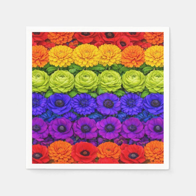 Guardanapo De Papel 🌈VIVA LGBTQ+!  Floresça Juntos  (Frente)