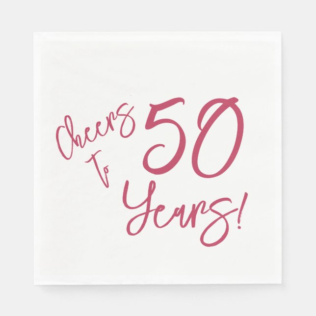 Guardanapo De Papel Viva Magenta Saúde a 50 Anos Napkins (Frente)