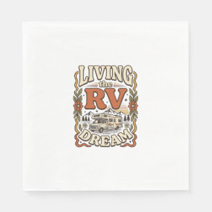 Guardanapo De Papel Vivendo o Sonho de RV Camisa de Camping Vintage De