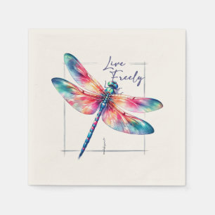 Guardanapo De Papel Vivo Livremente - Inspiração Colorida Dragonfly