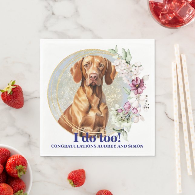 Guardanapo De Papel Vizsla Wedding Napkins Com Foto De Cães (Insitu)