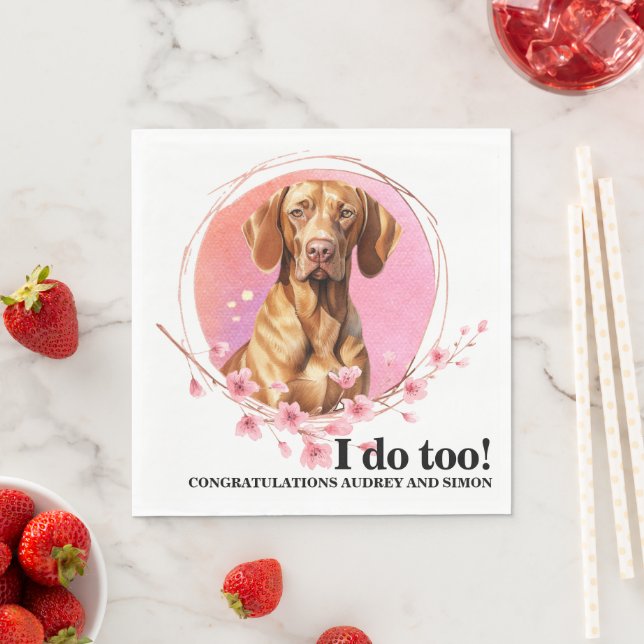 Guardanapo De Papel Vizsla Wedding Napkins Com Foto De Cães (Insitu)