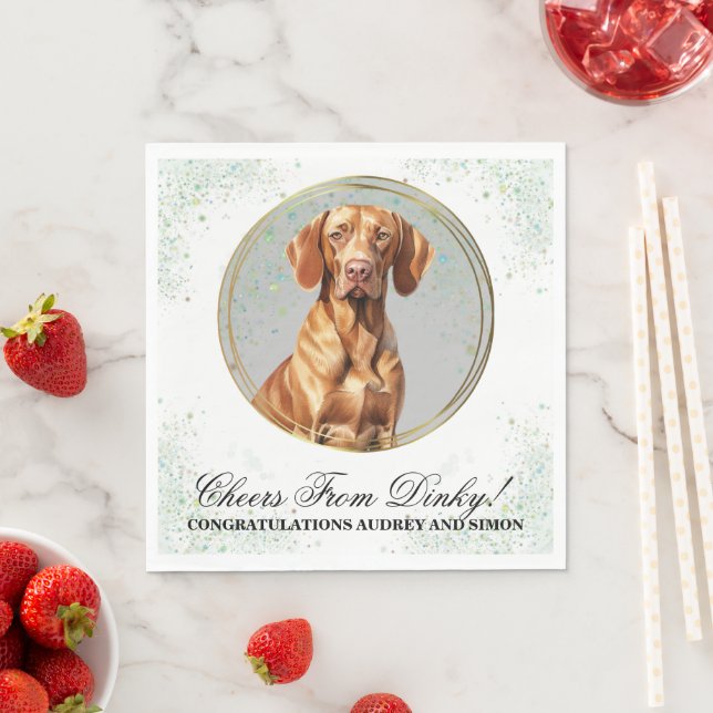 Guardanapo De Papel Vizsla Wedding Napkins Com Foto De Cães (Insitu)
