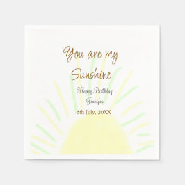 Guardanapo De Papel Você é meu aniversário de pastel amarelo sunshine