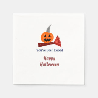 Guardanapo De Papel Você foi vaiado feliz Halloween vassoura de abóbor