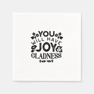 Guardanapo De Papel Você Terá Alegria e Felicidade Citação Inspiradora