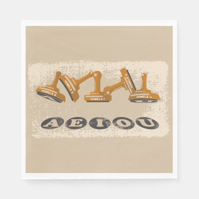 Guardanapo De Papel Vogels AEIOU em inglês (Frente)