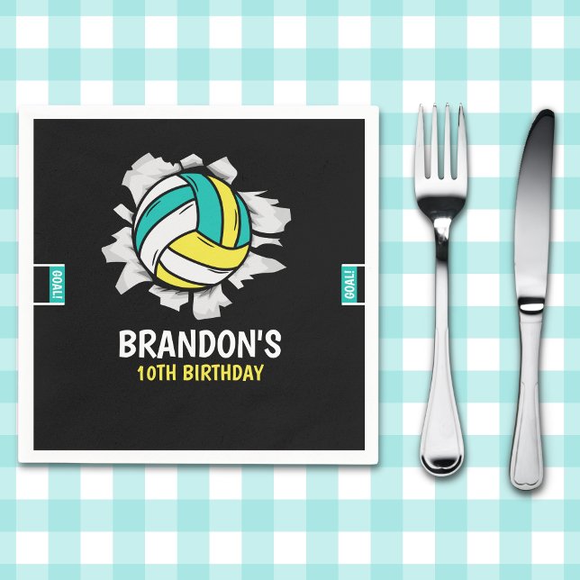 Guardanapo De Papel Volleyball Fun Birthday Boy (Criador carregado)