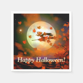 Guardanapo De Papel Voo da Bruxa de Halloween