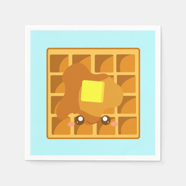 Guardanapo De Papel Waffle Bonito Com Manteiga E Xarope (Frente)