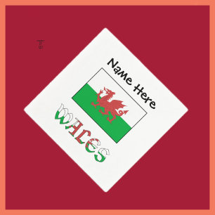 Guardanapo De Papel Wales and Welsh Flag with Your Name