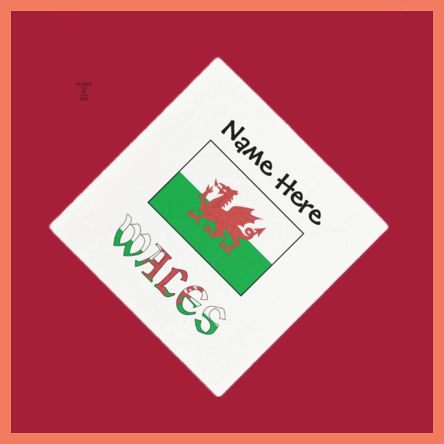 Guardanapo De Papel Wales and Welsh Flag with Your Name (Criador carregado)