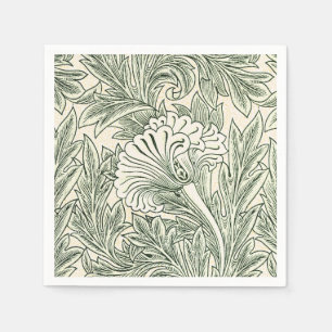Guardanapo De Papel Wallpaper tulip William Morris verde têxtil