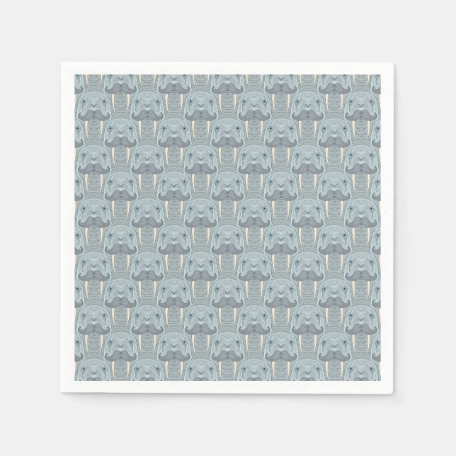 Guardanapo De Papel Walrus Mustache Pattern (Frente)
