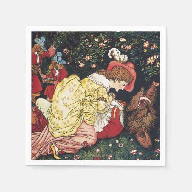 Guardanapo De Papel Walter Crane Beauty e a Besta (Frente)