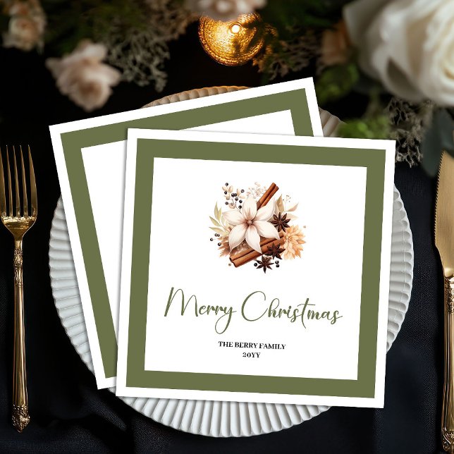 Guardanapo De Papel Warm Earth Tone Christmas Tree Personalized Napkin (Warm Earth Tone Christmas Tree Personalized Napkins)