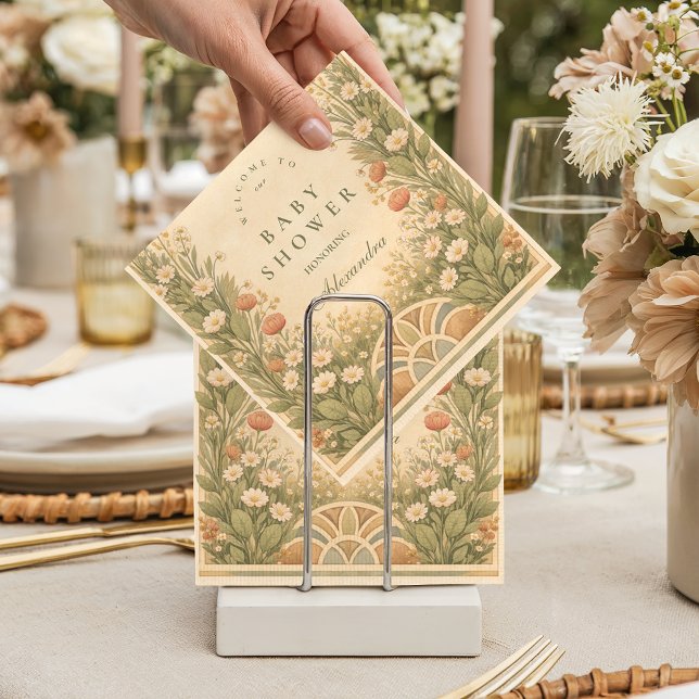 Guardanapo De Papel Warm Neutral Desert Botanicals Baby Shower (Criador carregado)