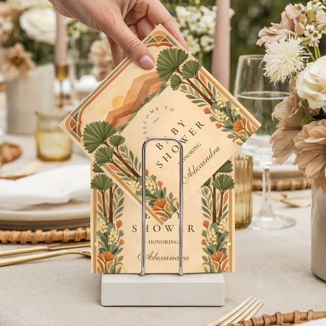 Guardanapo De Papel Warm Neutral Desert Canyon Botanicals Baby Shower (Criador carregado)