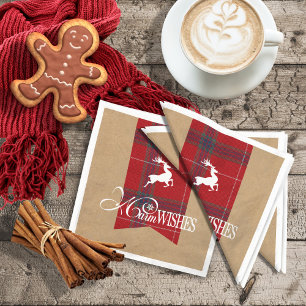 Guardanapo De Papel Warm Wish Kraft & Tartan Red ID589