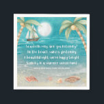 Guardanapo De Papel Warmer Wonderland Tropical Beach Christmas<br><div class="desc">Adicione um toque tropical às suas comemorações de Natal com estes guardanapos de Natal brancos que exibem uma praia ao luar com conchas e areia escutadora, palmeiras, e um navio navegando no mar da turquesa. A letra da música é a da "Wonderland de inverno" mas com uma reviravolta tropical que...</div>