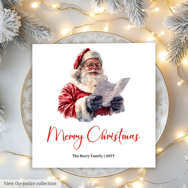 Guardanapo De Papel Warmish Santa Claus Trendy Modern Holiday Napkins (Warmish Santa Claus Trendy Modern Holiday Napkin)