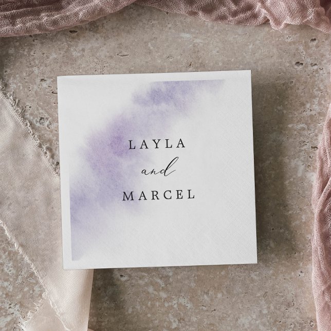 Guardanapo De Papel Wash de Aquarela | Casamento Roxo (Criador carregado)