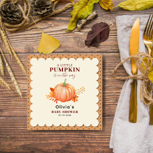 Guardanapo De Papel Watercolor a Little Pumpkin Cuja Queda Chá de fral