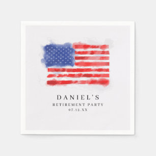 Guardanapo De Papel Watercolor American Flag Napkins