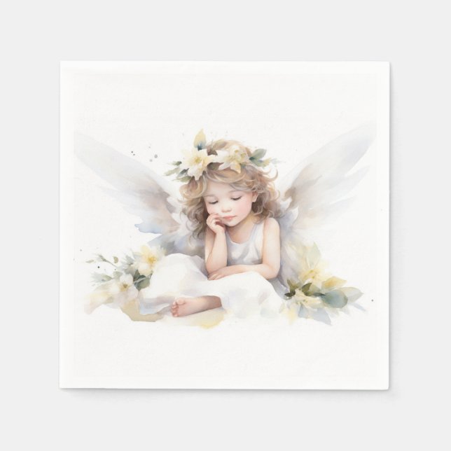 Guardanapo De Papel Watercolor Angel Girl (Frente)