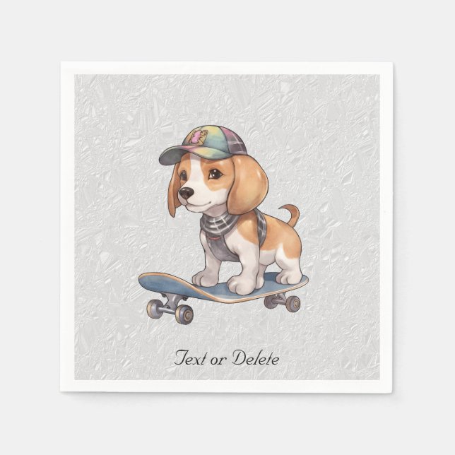 Guardanapo De Papel Watercolor Beagle Napkins (Frente)