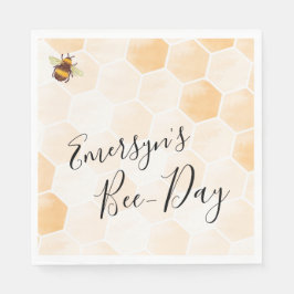 Guardanapo De Papel Watercolor Bee Birthday