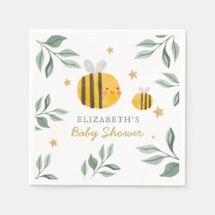 Guardanapo De Papel Watercolor Bee Honey Sweet Chá de fraldas Napkins