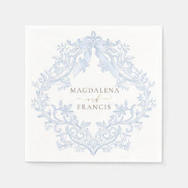 Guardanapo De Papel  watercolor blue crest wedding