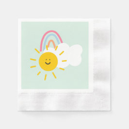 Guardanapo De Papel Watercolor Boho Rainbow e Sun