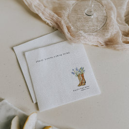 Guardanapo De Papel Watercolor Boots Bridal Shower Napkin