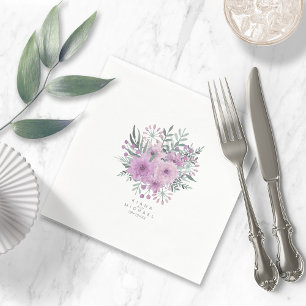 Guardanapo De Papel Watercolor Buquê Wedding Lilac ID654