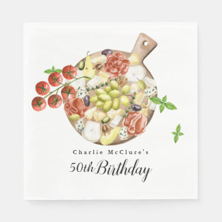 Guardanapo De Papel Watercolor Charcuterie - Itália Aniversário