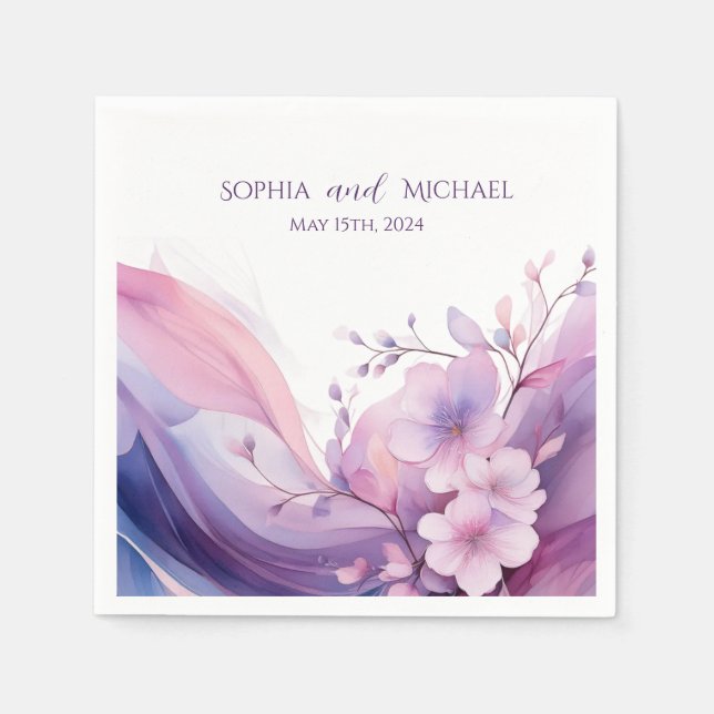 Guardanapo De Papel Watercolor Cherry Blossoms-Weds- Nápoles (Frente)