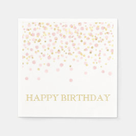 Guardanapo De Papel Watercolor Confetti Happy Birthday Elegant Chic