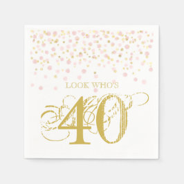 Guardanapo De Papel Watercolor Confetti Olha Quem É 40 Elegante Aniver