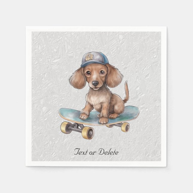 Guardanapo De Papel Watercolor Dachshund Napkins (Frente)