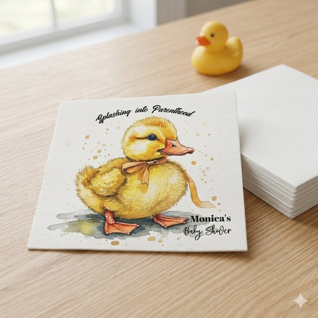 Guardanapo De Papel Watercolor Duckling Splash Gender Neutral  (Criador carregado)