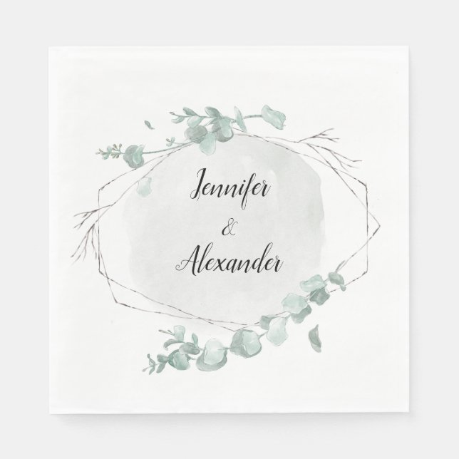 Guardanapo De Papel Watercolor Eucalyptus (Frente)