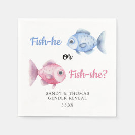 Guardanapo De Papel Watercolor Fishing Gender Reveal