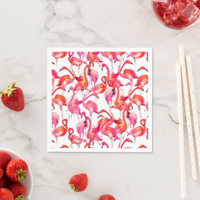 Guardanapo De Papel Watercolor Flamingo Em Aquarelas (Insitu)
