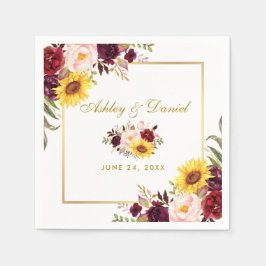 Guardanapo De Papel Watercolor Floral Dourado