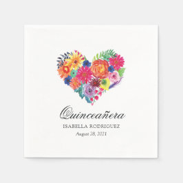 Guardanapo De Papel Watercolor Floral Fiesta Quinceañera