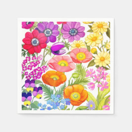 Guardanapo De Papel Watercolor Floral Garden Paper Napkins