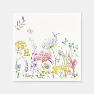 Guardanapo De Papel Watercolor Flores Selvagens — Verão