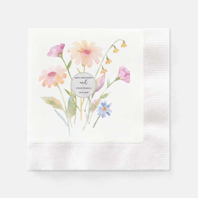 Guardanapo De Papel watercolor flower editable (Frente)